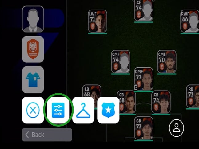 تنظیمات قسمت مچ در ای فوتبال