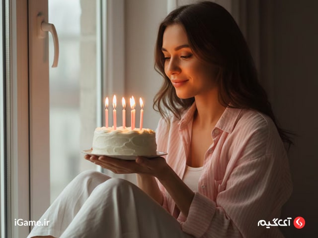 پرامپت Cozy Window Light Birthday Portrait