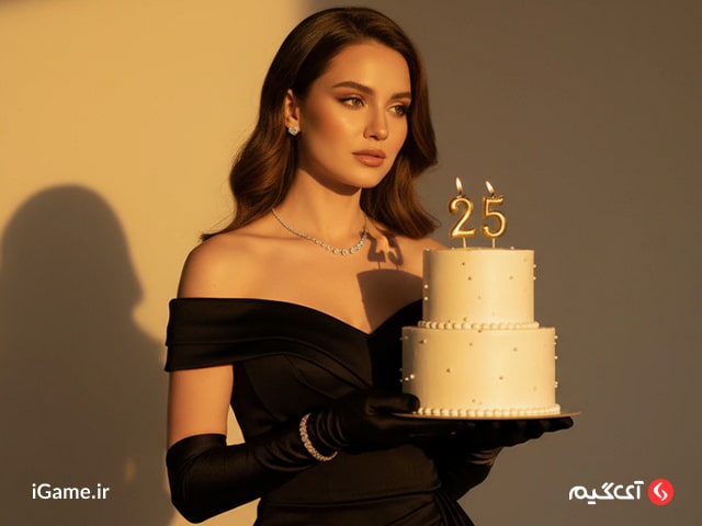 پرامپت Golden Hour Black Gown Birthday