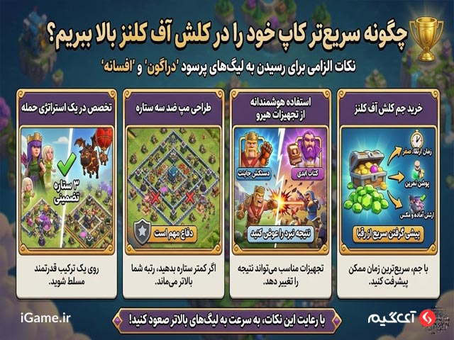 مراحل بالا برد کاپ در کلش اف کلنز