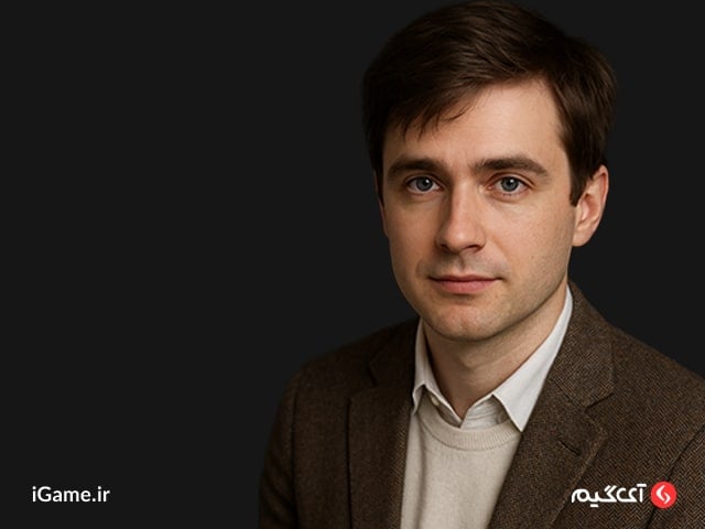 پروفایل با کت توید و پلیور کرمی