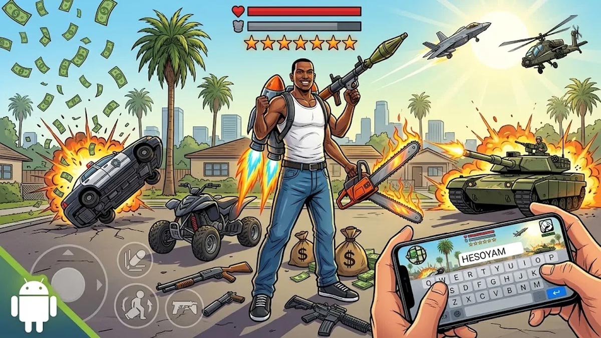 رمز و کدهای تقلب GTA San Andress برای اندروید