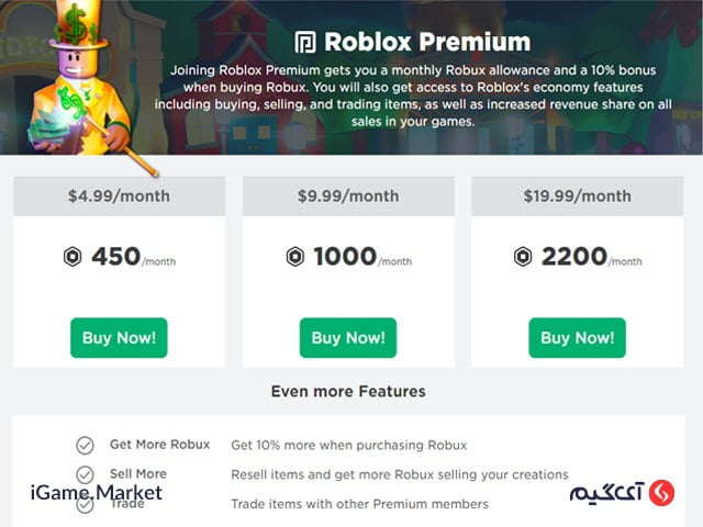 با کلیک بر روی گزینه Buy Now می توانید با توجه به نیاز و اعتبارتون خرید مورد نظر را انجام دهید.